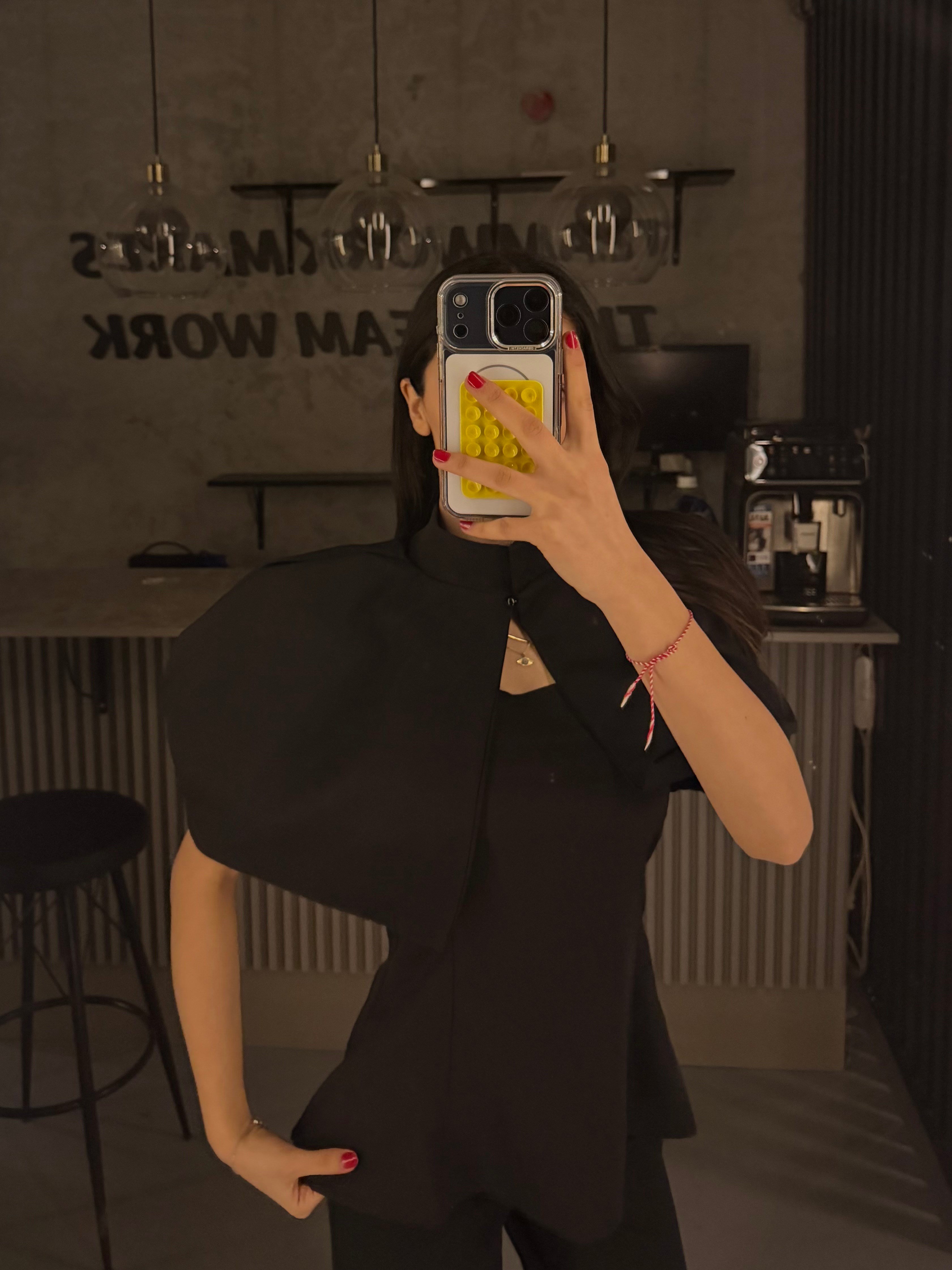 SİYAH 2 PARÇA KORSE BLUZ TAKIM