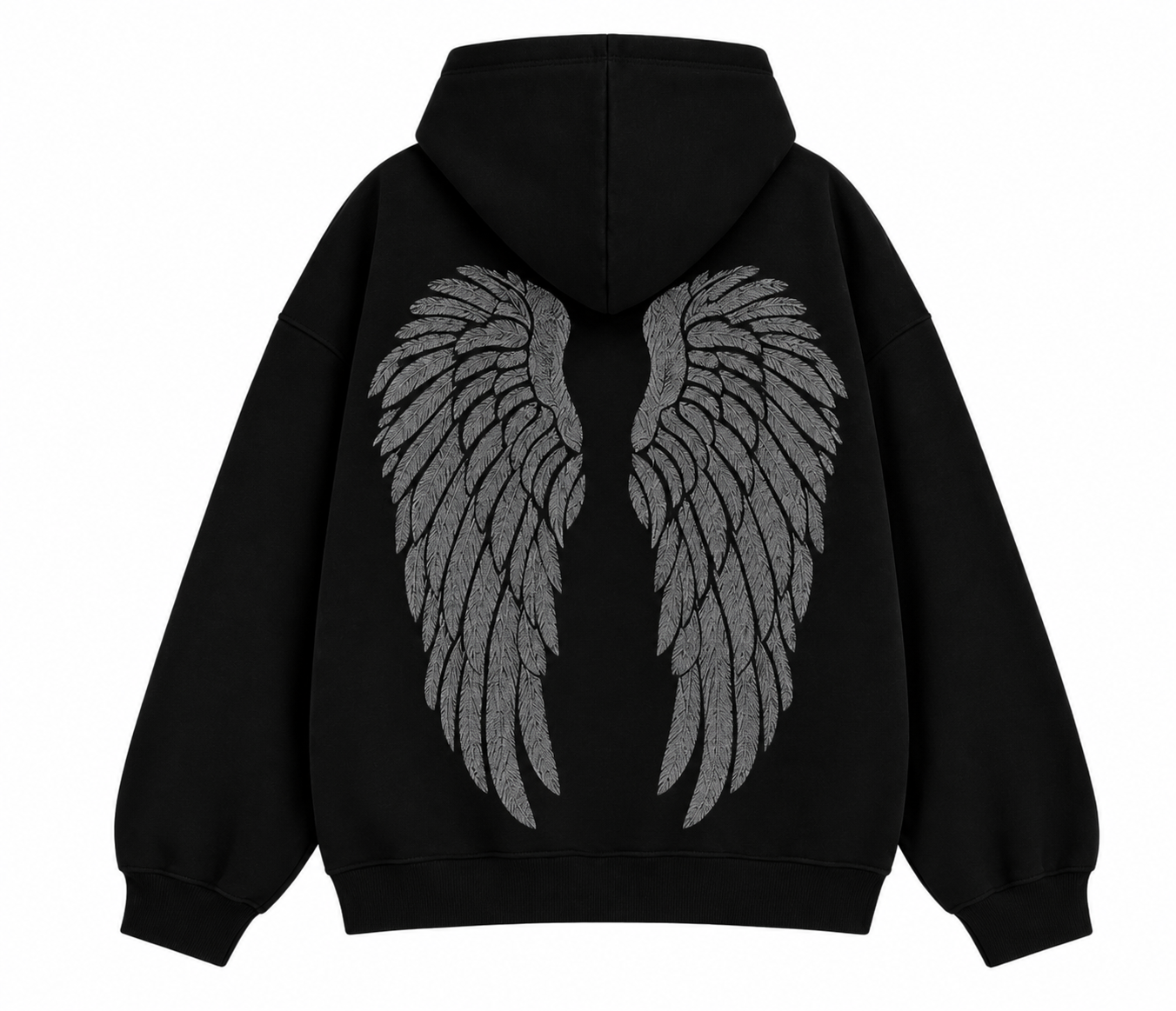 SİYAH ANGEL TAŞLI SWEATSHIRT