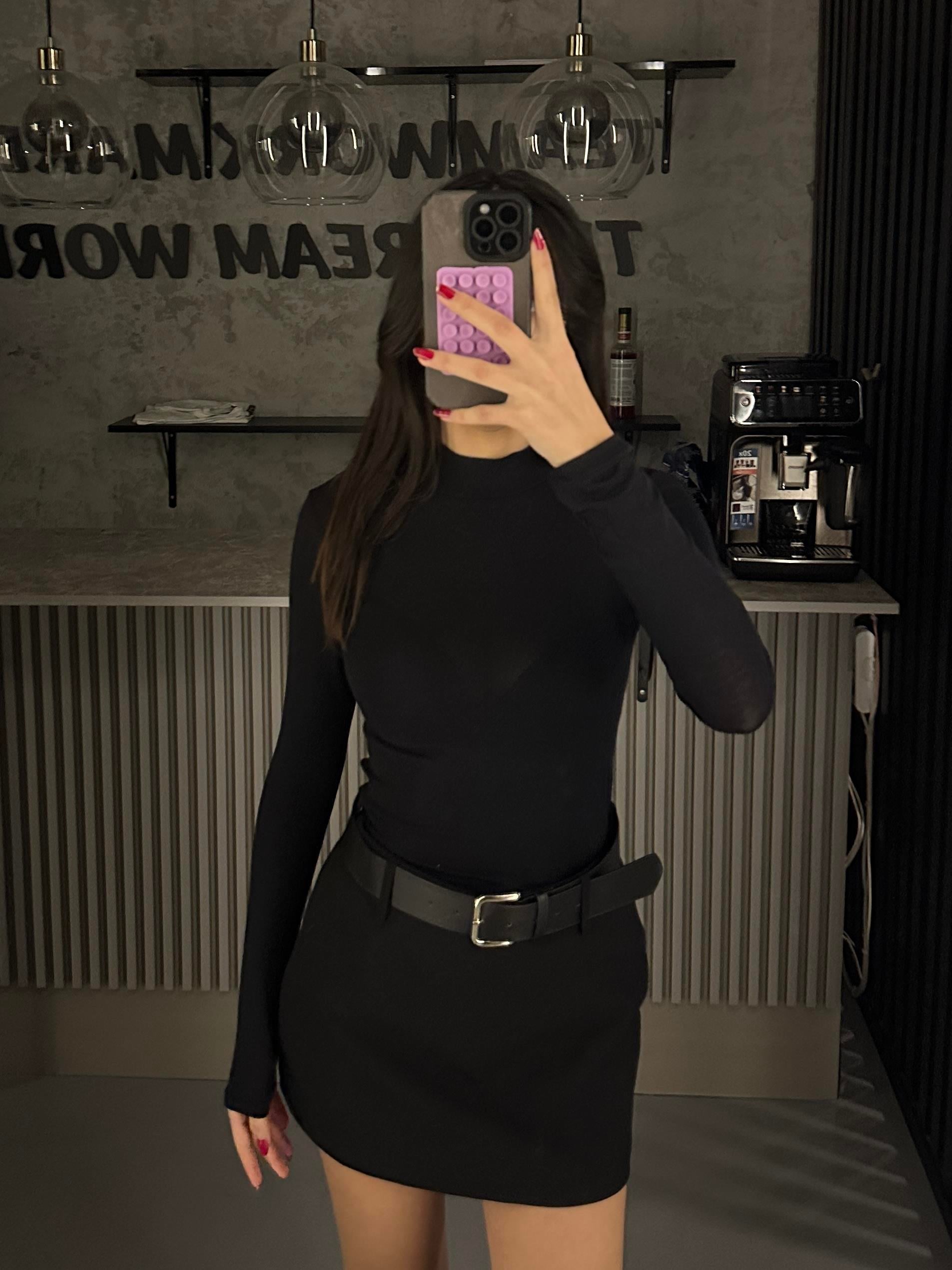 SİYAH BALIKÇI YAKA TRANSPARAN BODY