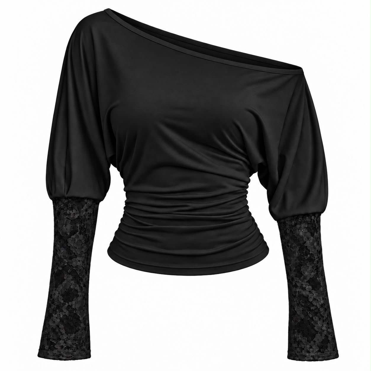 SİYAH DANTEL KOL BEL KORSELİ BODY