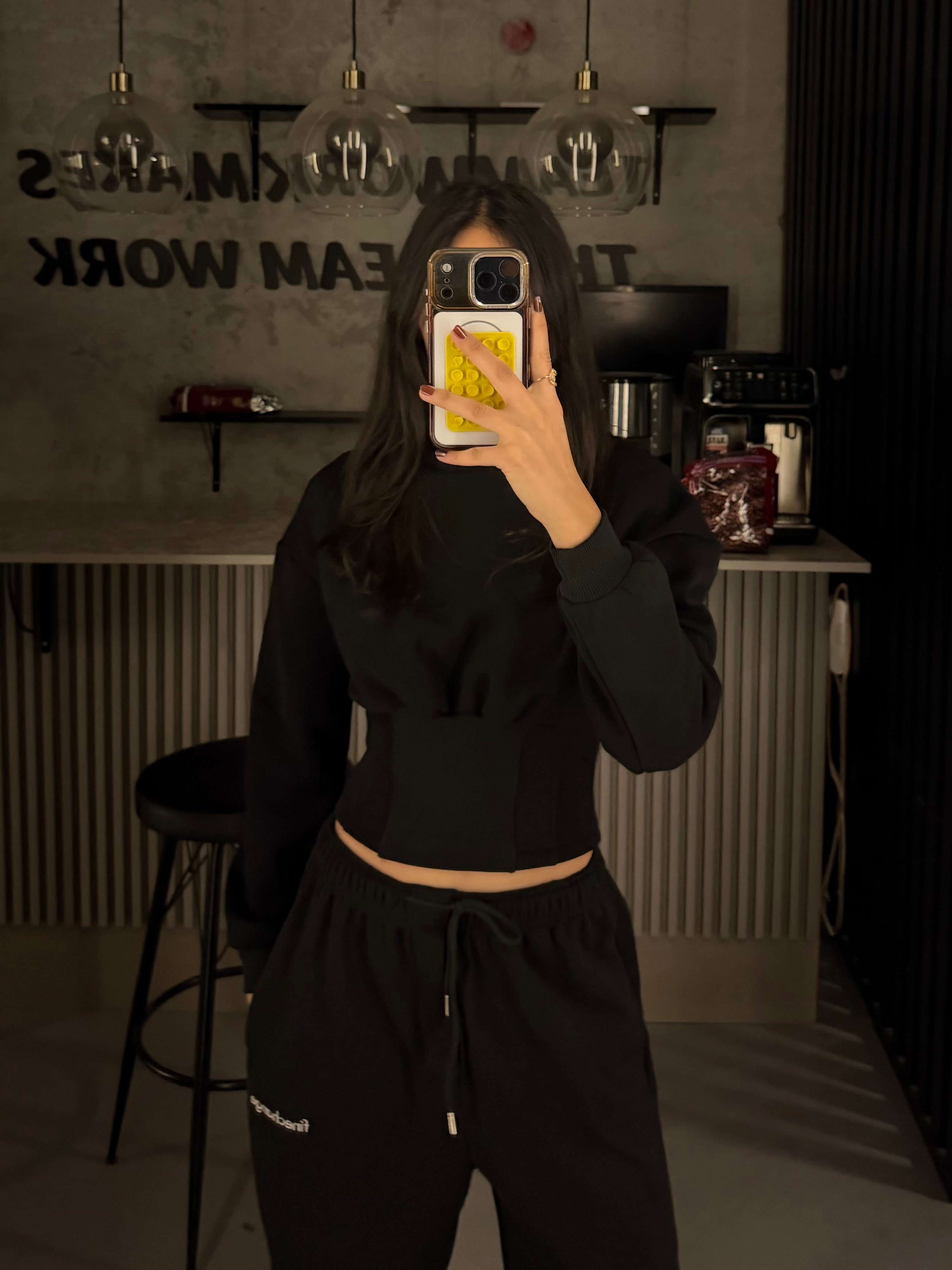 SİYAH KORSE KAPÜŞONLU SWEAT