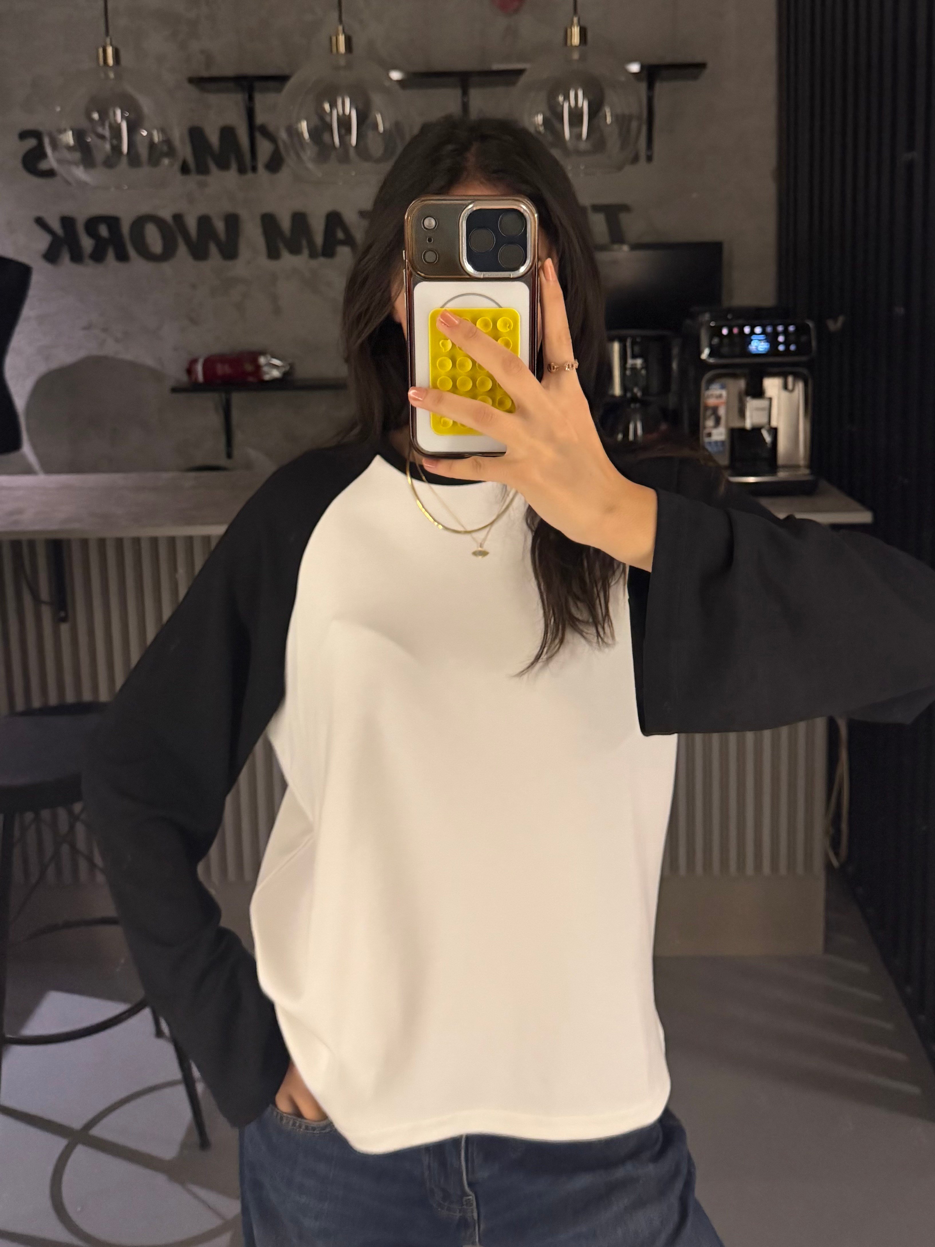 SİYAH REGLAM KOL SWEATER