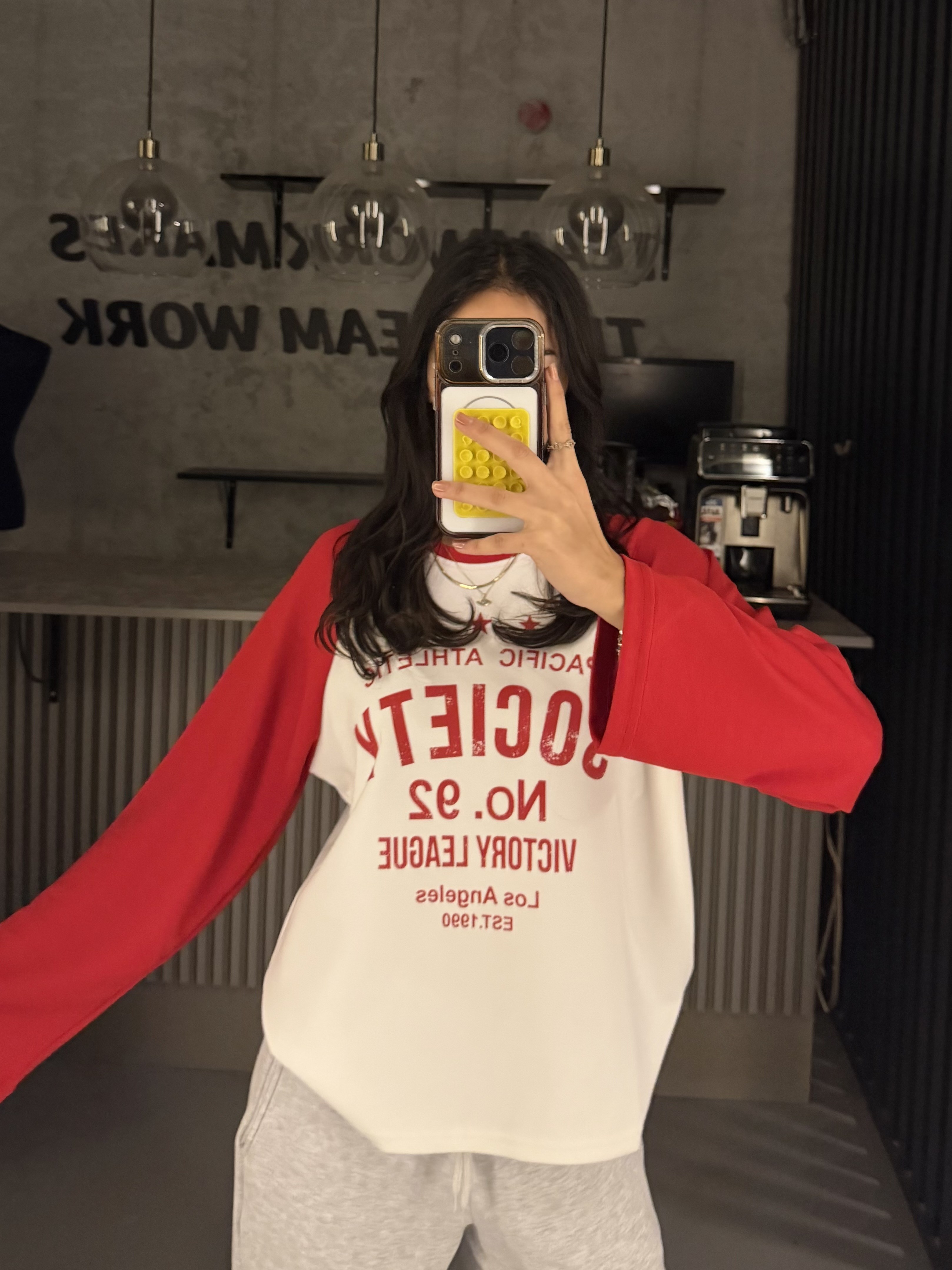 SOCIETY KIRMIZI REGLAN KOL SWEATER