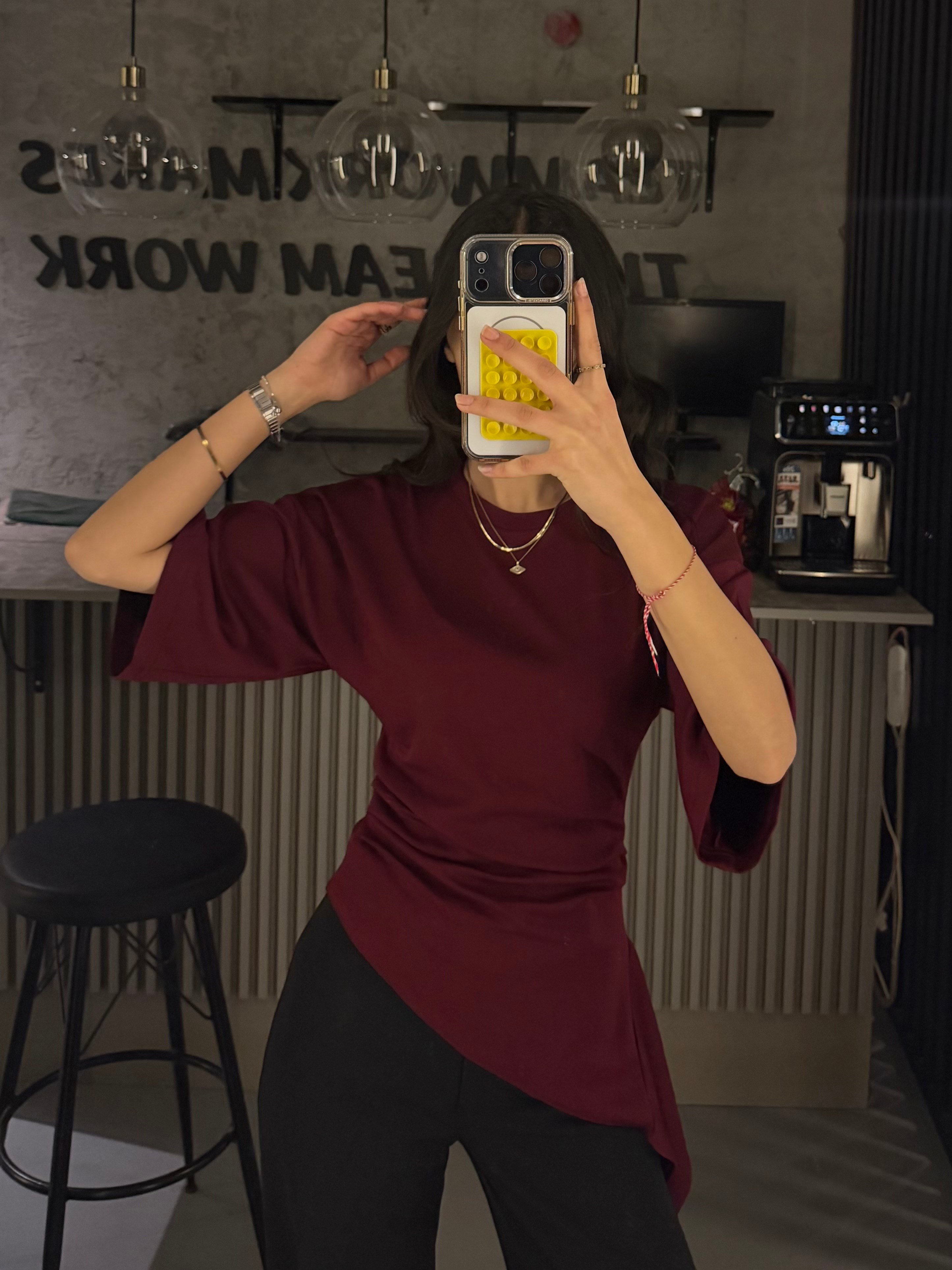 VİRAL BORDO FIRFIR BLUZ 