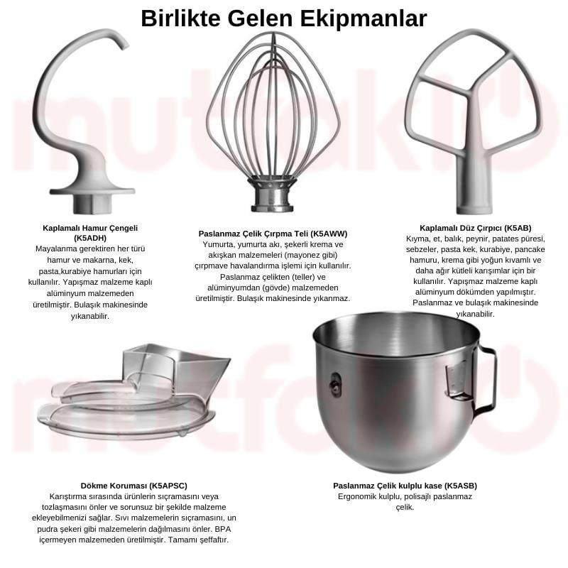 KitchenAid 5,2 L Kase Kaldırmalı Stand Mikser