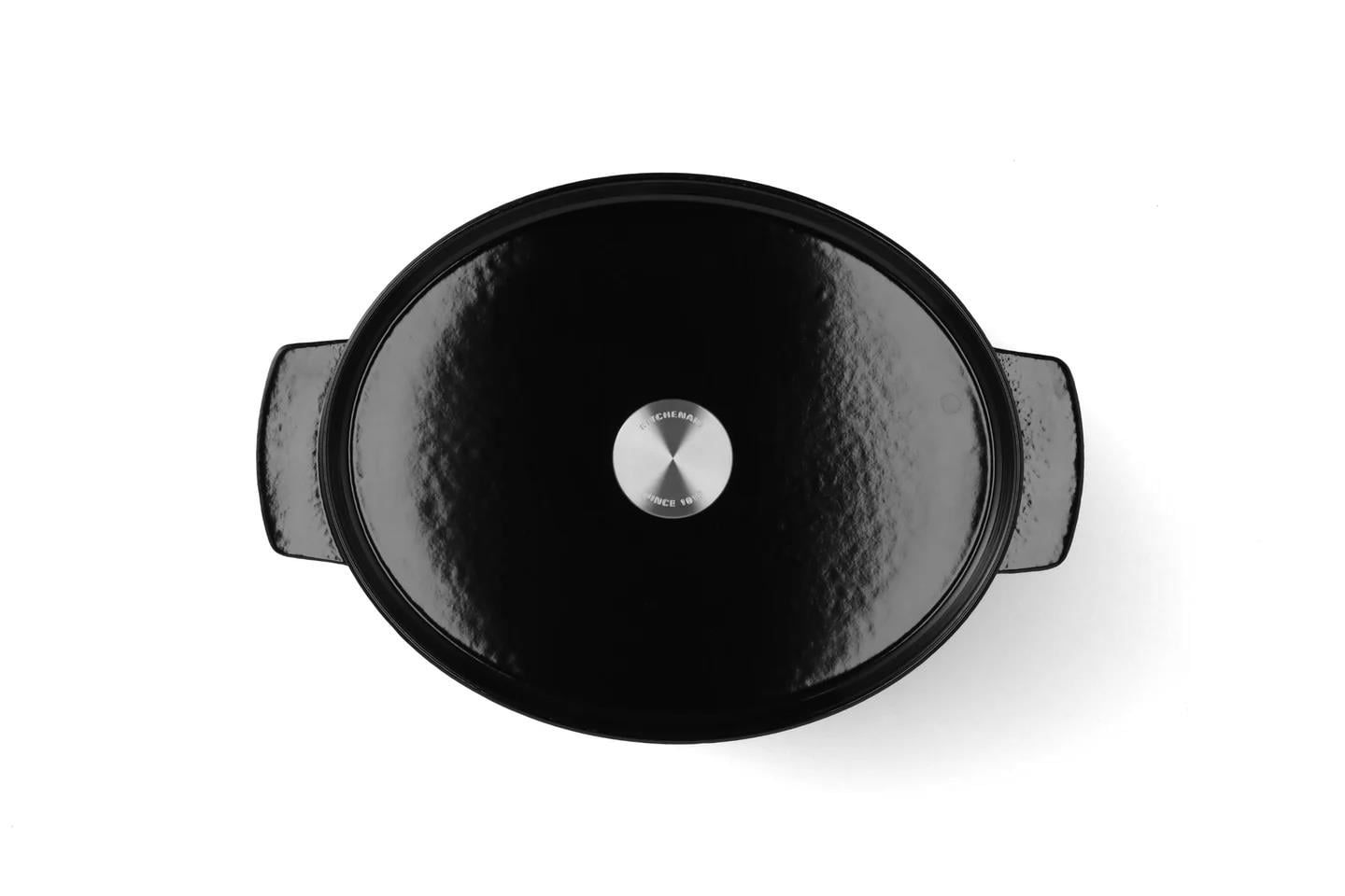 KitchenAid Kapaklı Oval Döküm Demir Tencere 30 cm / 5.6 L Onyx Black