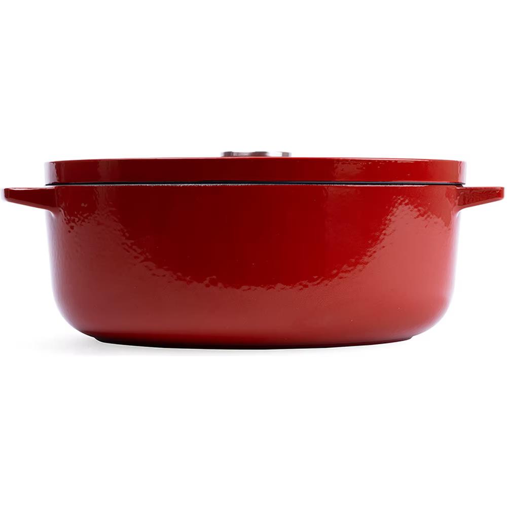 KitchenAid Kapaklı Oval Döküm Demir Tencere 30 cm / 5.6 L Empire Red