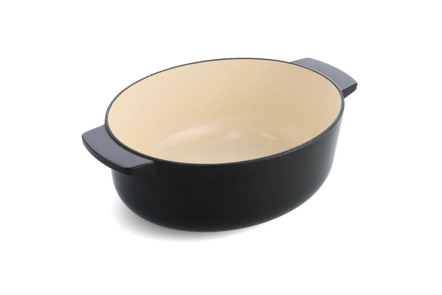 KitchenAid Kapaklı Oval Döküm Demir Tencere 30 cm / 5.6 L Onyx Black