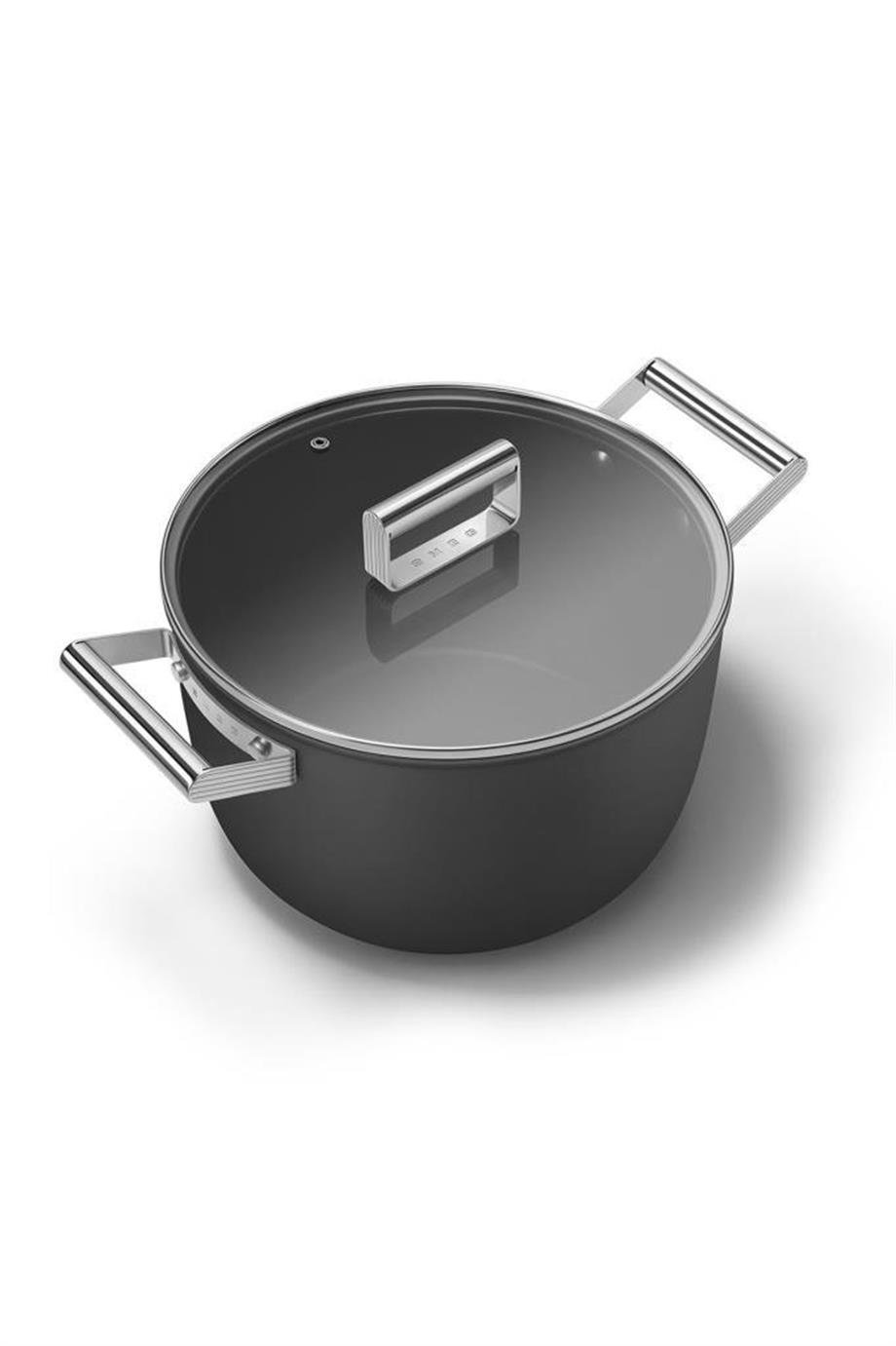 Smeg Cookware Siyah Tencere Cam Kapaklı Ckfc2611Blm