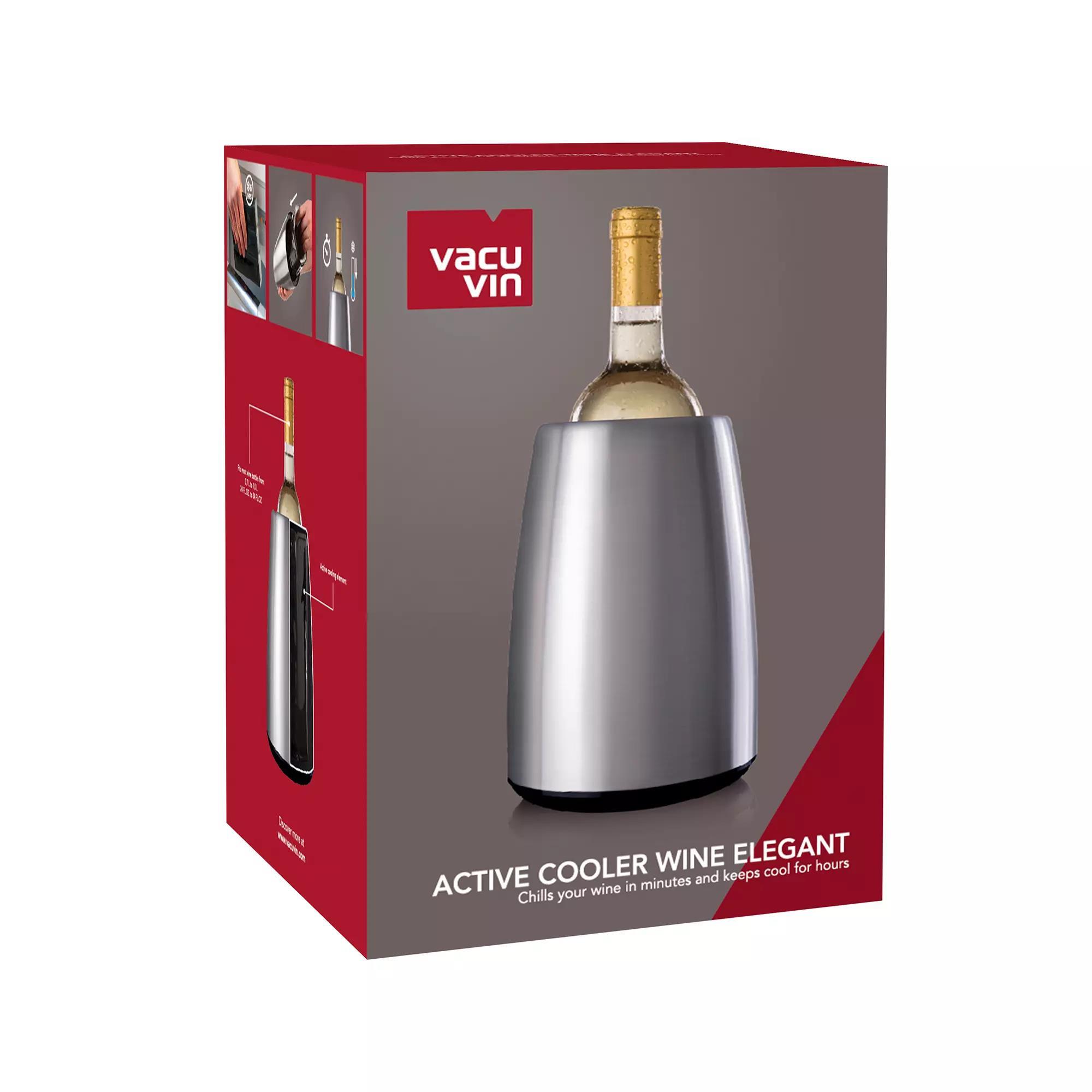 Vacu Vin Aktif Soğutucu, Elegant Paslanmaz Çelik,
Kutulu