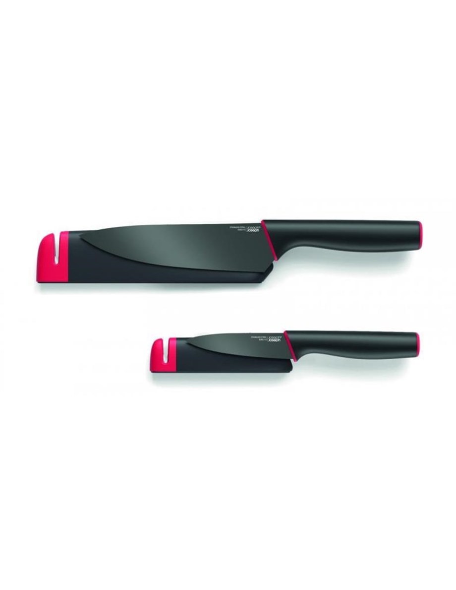 Joseph Joseph 10146 Slice&Sharpen İkili Bileyicili Bıçak Seti - Siyah / Kırmızı