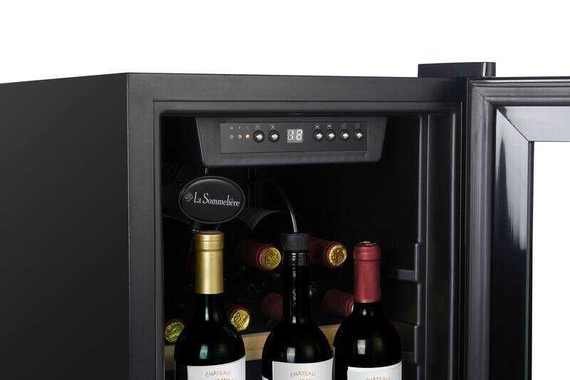 La Sommeliere 38 Şişe Kapasiteli Service Solo Siyah Şarap Dolabı LS38BLACK