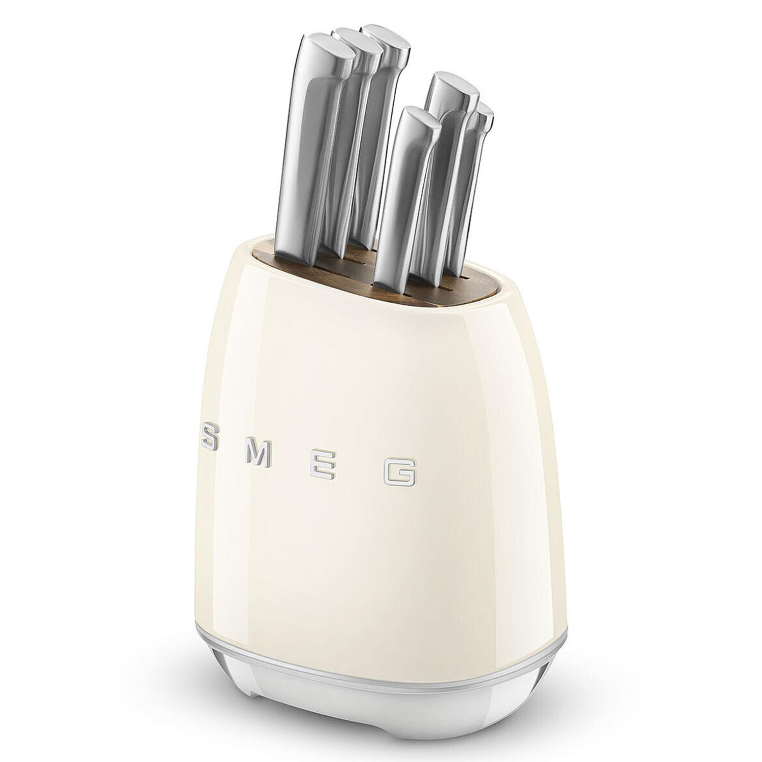 SMEG 50s Style Retro Krem Standlı Bıçak Seti KBSF02CR