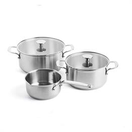 KitchenAid Çelik 3lü Tencere Seti (20cm + 24cm Tencere & 16 cm Sosluk)
