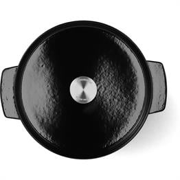KitchenAid Kapaklı Döküm Demir Tencere 26 cm Onyx Black
