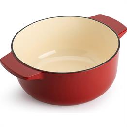 KitchenAid Kapaklı Döküm Demir Tencere 26 cm Empire Red