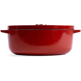 KitchenAid Kapaklı Oval Döküm Demir Tencere 30 cm / 5.6 L Empire Red