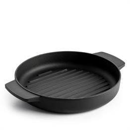 KitchenAid Yuvarlak Çift Kulplu Izgara Tavası Mat Black 26 cm