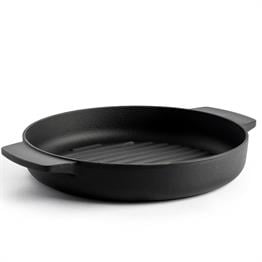 KitchenAid Yuvarlak Çift Kulplu Izgara Tavası Mat Black 26 cm