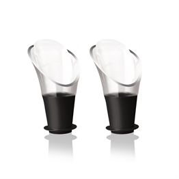 Vacu Vin Şarap Servis, Kristal, Siyah (2 parça)