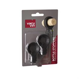 Vacu Vin Şişe Tıpası, Siyah (2 parça)