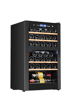 Berfmann 34 Şişe Kapasiteli Çift Bölmeli Solo Şarap Saklama Dolabı Siyah BFW34-BG2