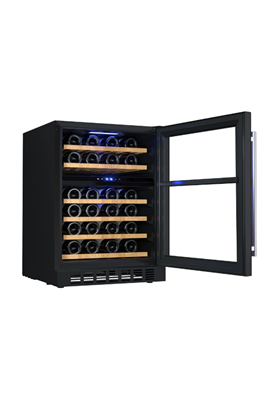 Berfmann 46 Şişe Kapasiteli Çift Bölmeli Tezgah Altı Şarap Saklama Dolabı Siyah BUW46-BG2