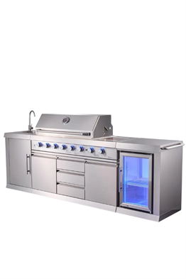Berfmann 6+2 Barbekü ve Buzdolaplı Outdoor Mutfak BRGG-275S