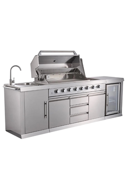 Berfmann 6+2 Barbekü ve Buzdolaplı Outdoor Mutfak BRGG-275S