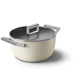 SMEG 50s Style 24 cm Krem Tencere CKFC2411CRM