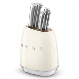SMEG 50s Style Retro Krem Standlı Bıçak Seti KBSF02CR