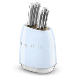 SMEG 50s Style Retro Pastel Mavi Standlı Bıçak Seti KBSF02PB