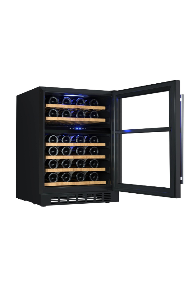 Berfmann 46 Şişe Kapasiteli Çift Bölmeli Tezgah Altı Şarap Saklama Dolabı Siyah BUW46-BG2