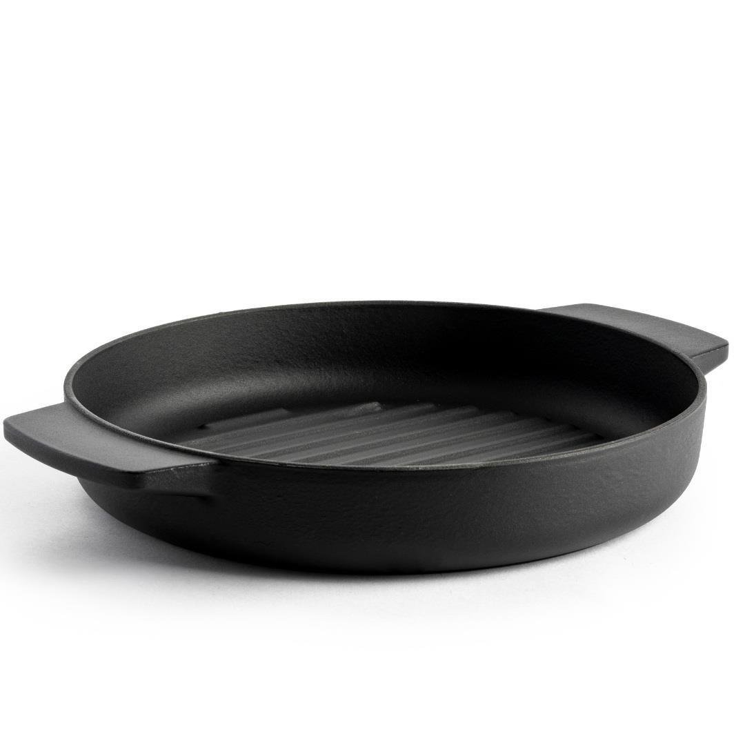 KitchenAid Yuvarlak Çift Kulplu Izgara Tavası Mat Black 26 cm