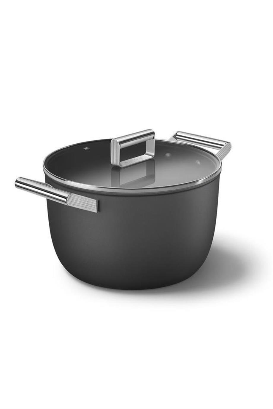 Smeg Cookware Siyah Tencere Cam Kapaklı Ckfc2611Blm