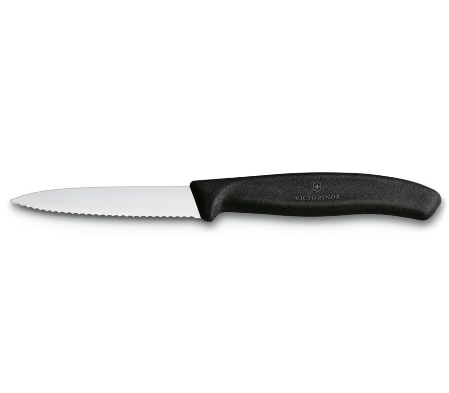 Victorinox VT 6.7633 Swiss Classic 8 Cm. Sivri Uçlu Tırtıklı Soyma Bıçağı (Siyah)