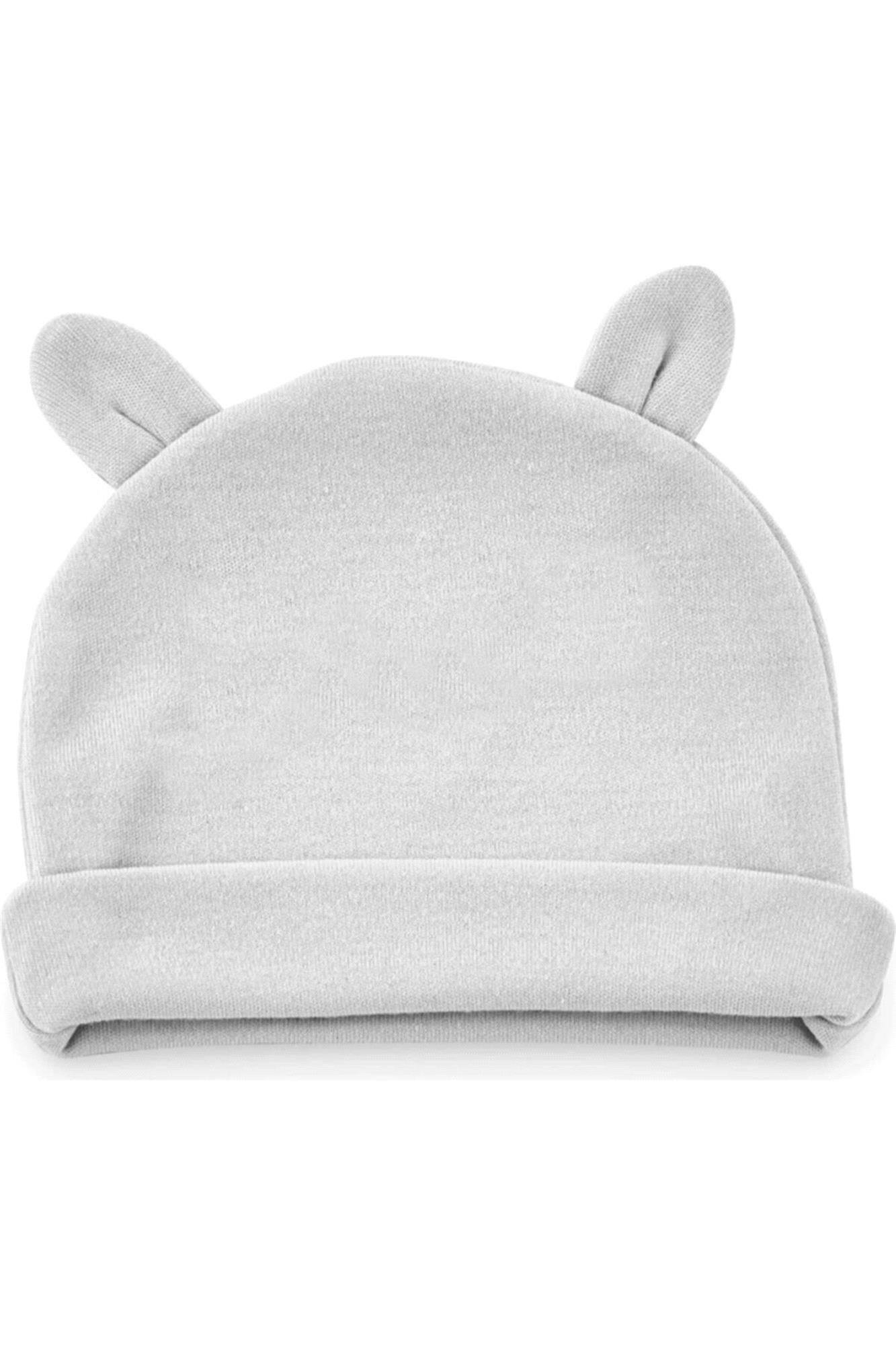 Babyjem Yenidoğan Kulaklı Şapka Gri Art-585