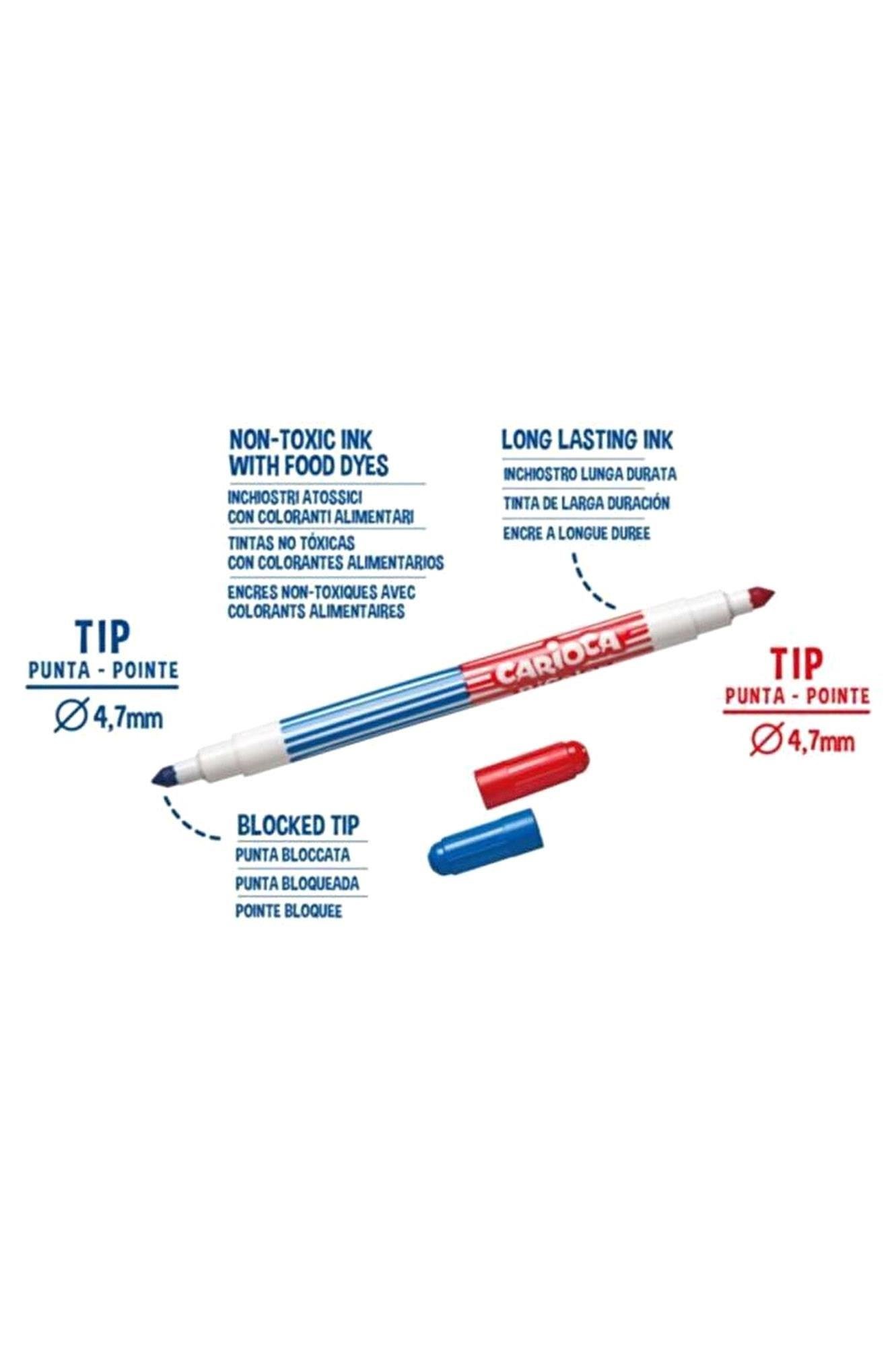 Carioca Bicolor 12li Yıkanabilir Çift Uçlu Keçeli Boya Kalemi 42265