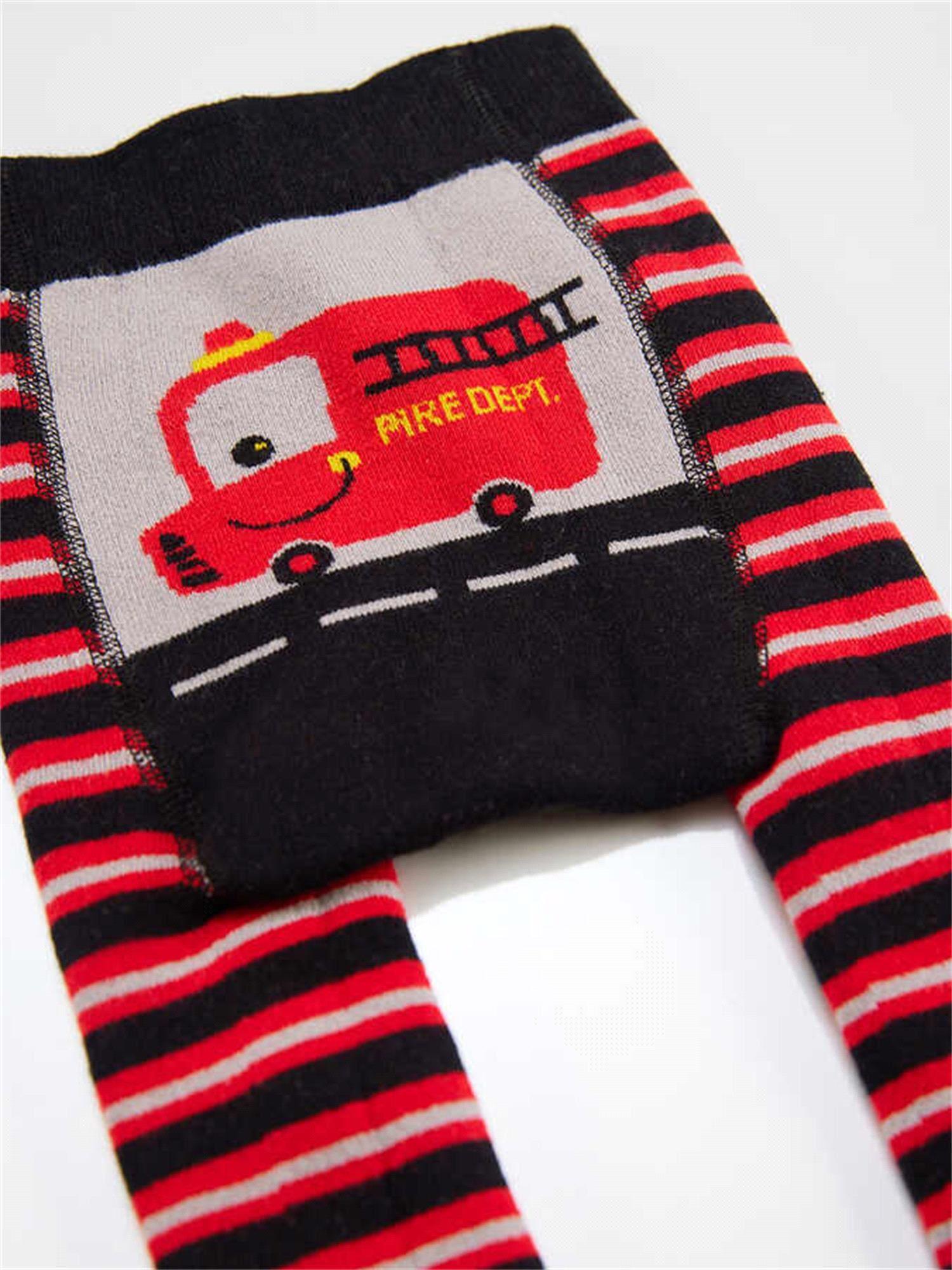 Denokids Erkek Bebek İtfaiye Tayt Pantolon Cff-22S1-149