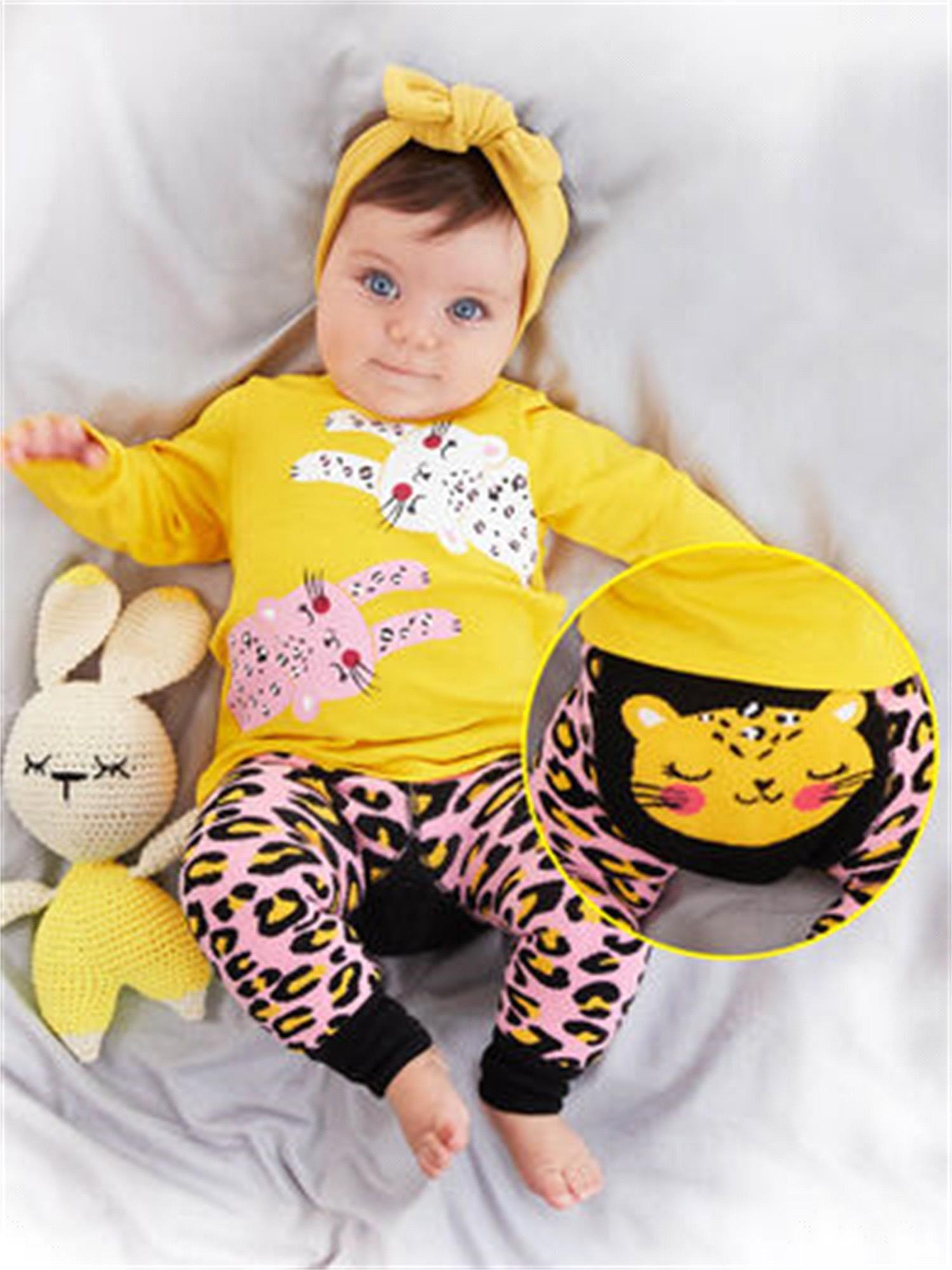 Denokids Kız Bebek Leopar Tshirt  Cff-22S1-177
