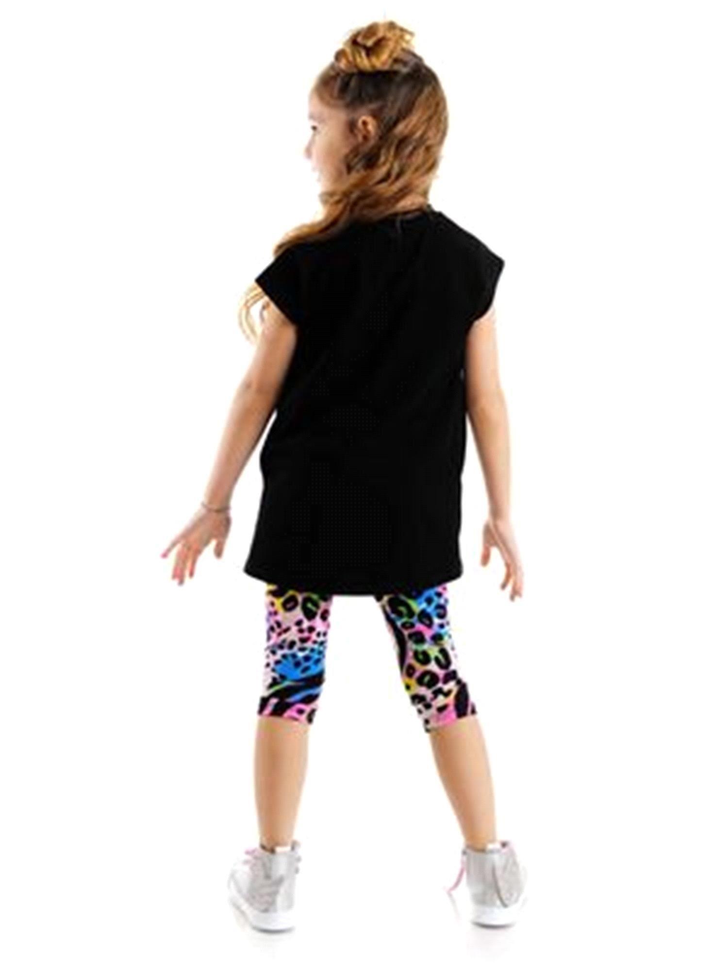 Denokids Kız Çocuk Good Vibes Tunik Tayt Takım Ms-23Y1-020
