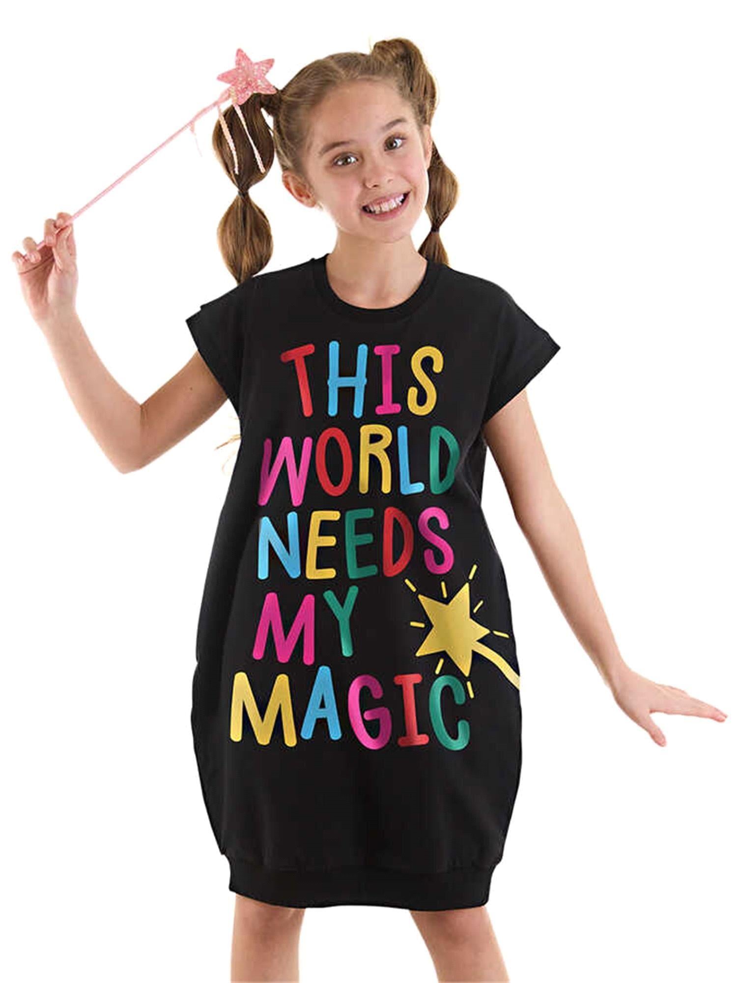 Denokids Kız Çocuk Magical Elbise Siyah MS-24Y1-076