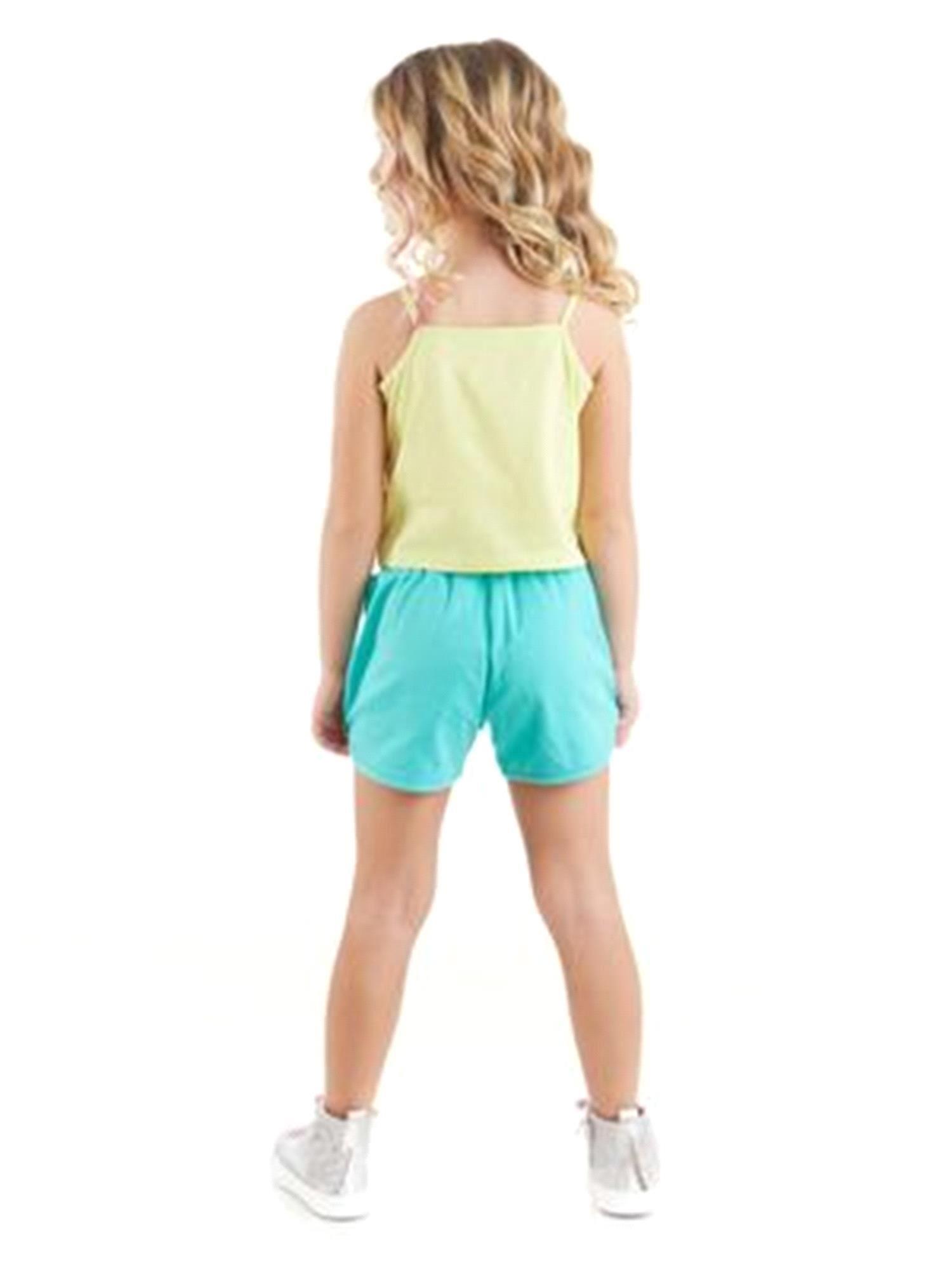 Denokids Kız çocuk Ormanda Unicorn Tshırt Şort Takım Cff-23Y1-043