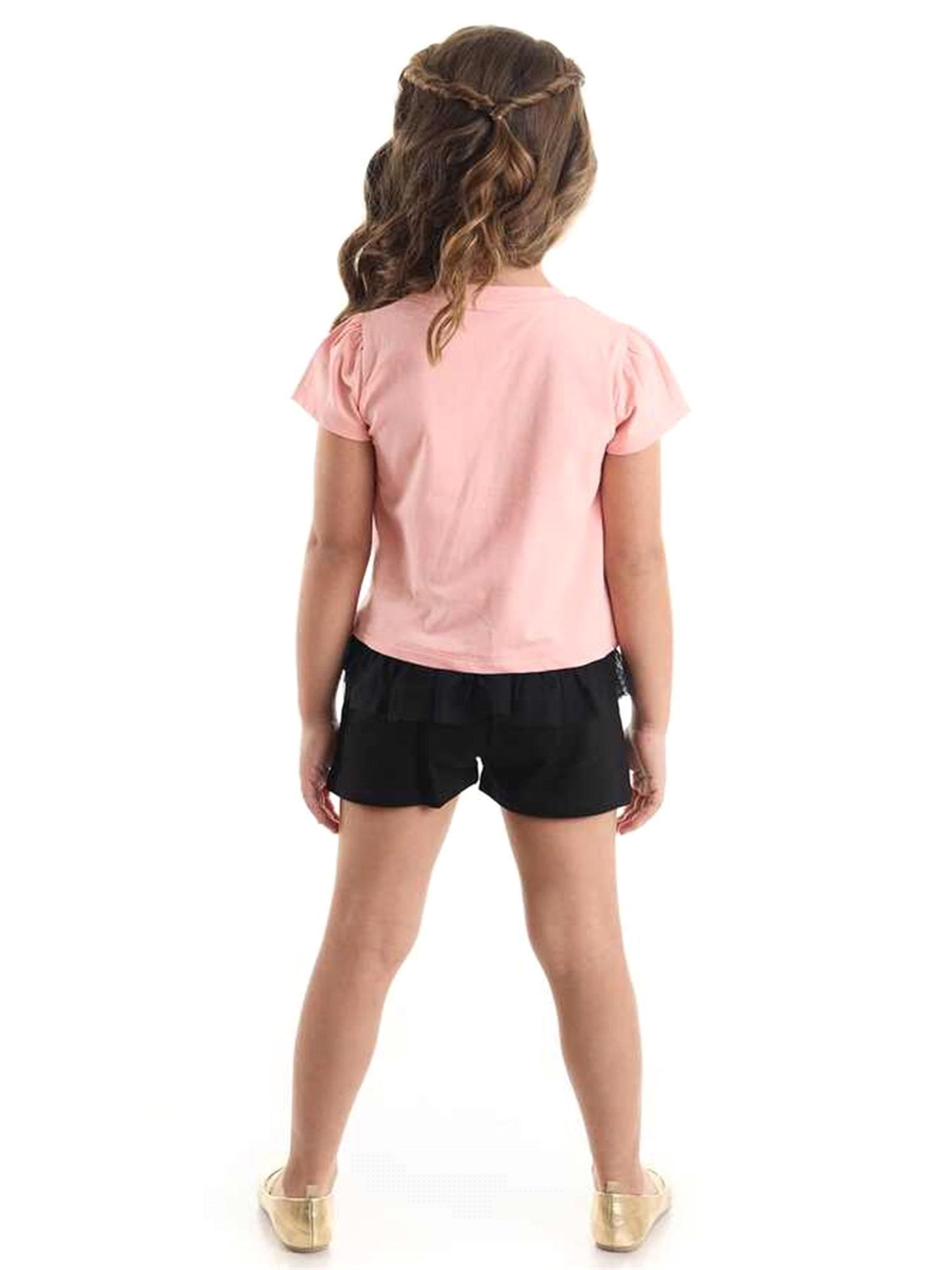 Denokids Kız Çocuk Sevimli Fare T-Shirt Şort Takım CFF-22Y1-007