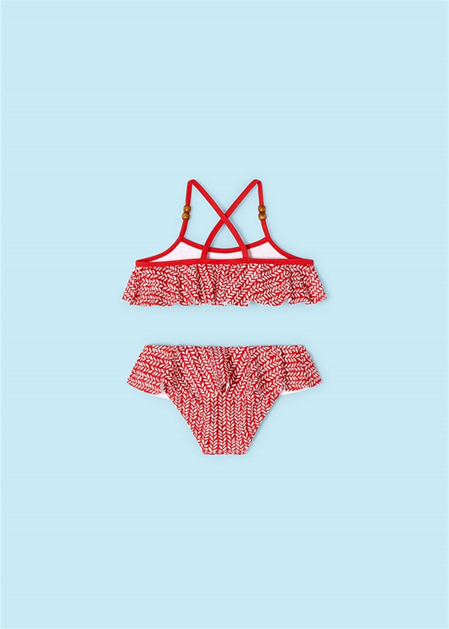 Mayoral Kız Çocuk Fırfırlı Bikini Takım Kırmızı 3712