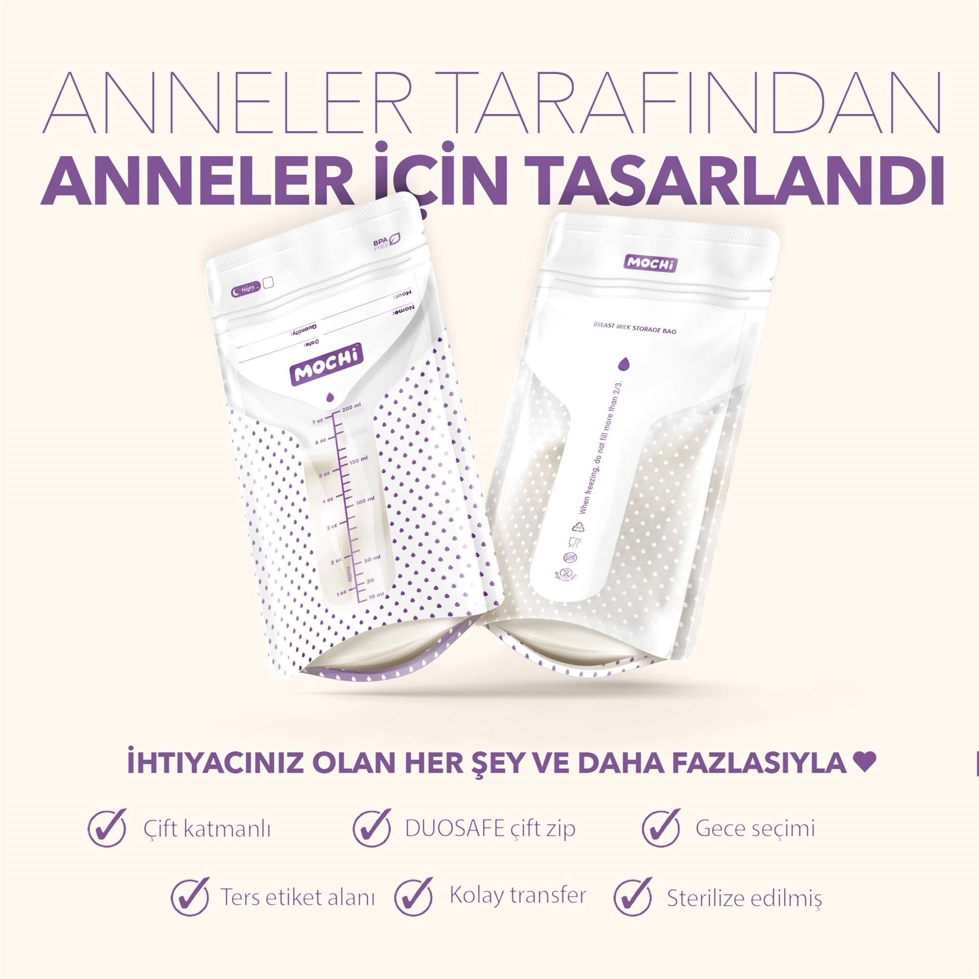 Mochi Süt Saklama Poşeti 25 Adet 20025