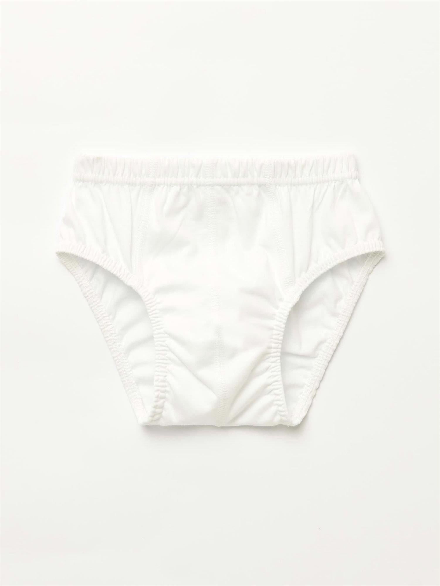 Natuline Erkek Çocuk 3lü Penye Slip Külot Beyaz 2501