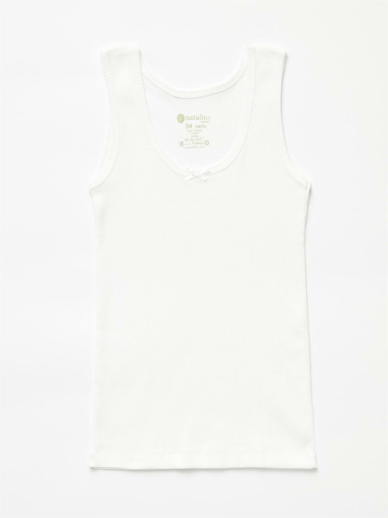 Natuline Kız Çocuk 2li Kaşkorse Atlet Beyaz 4003