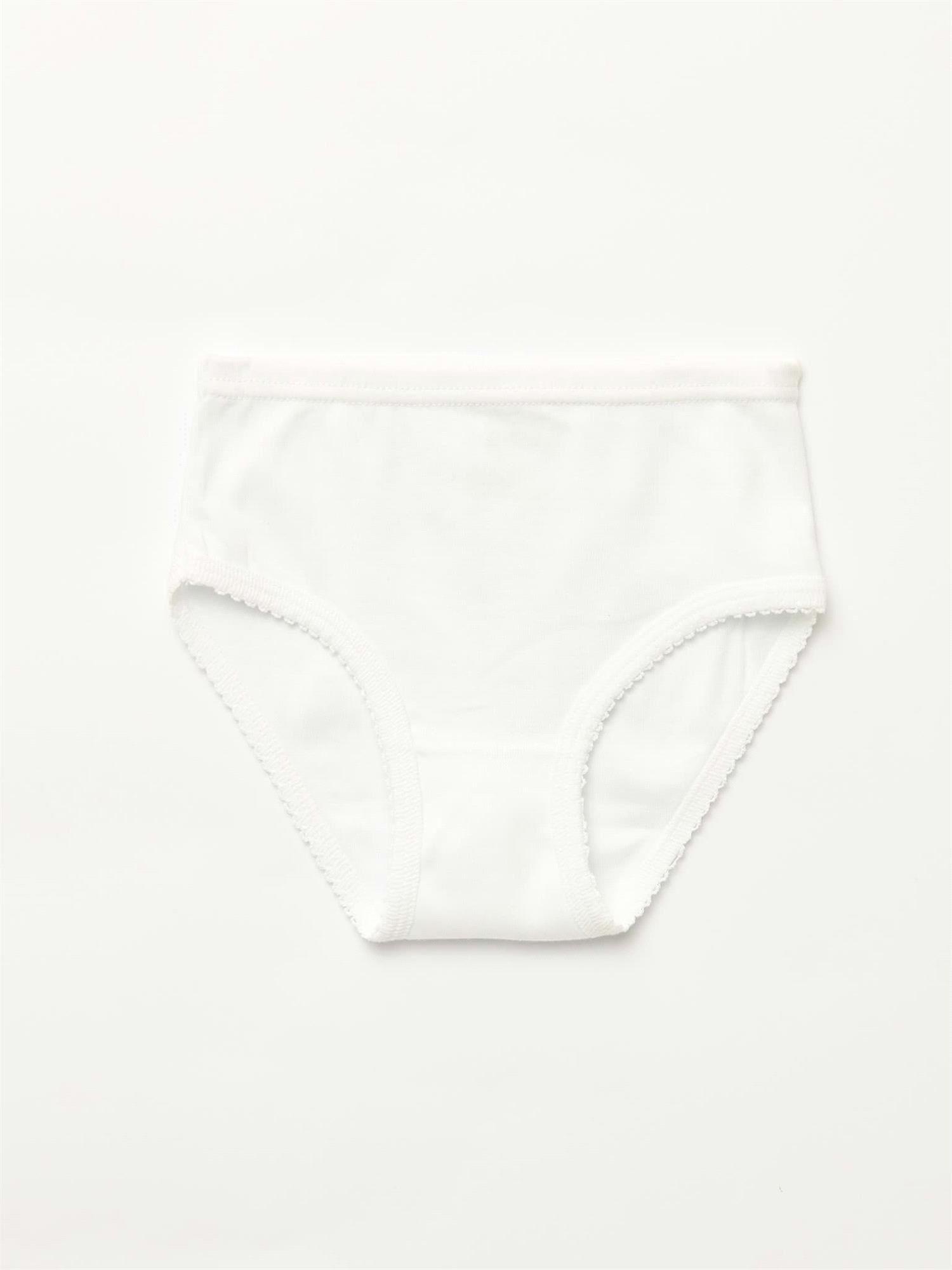 Natuline Kız Çocuk 3lü Ribana Kroşatalı Külot Beyaz 4501