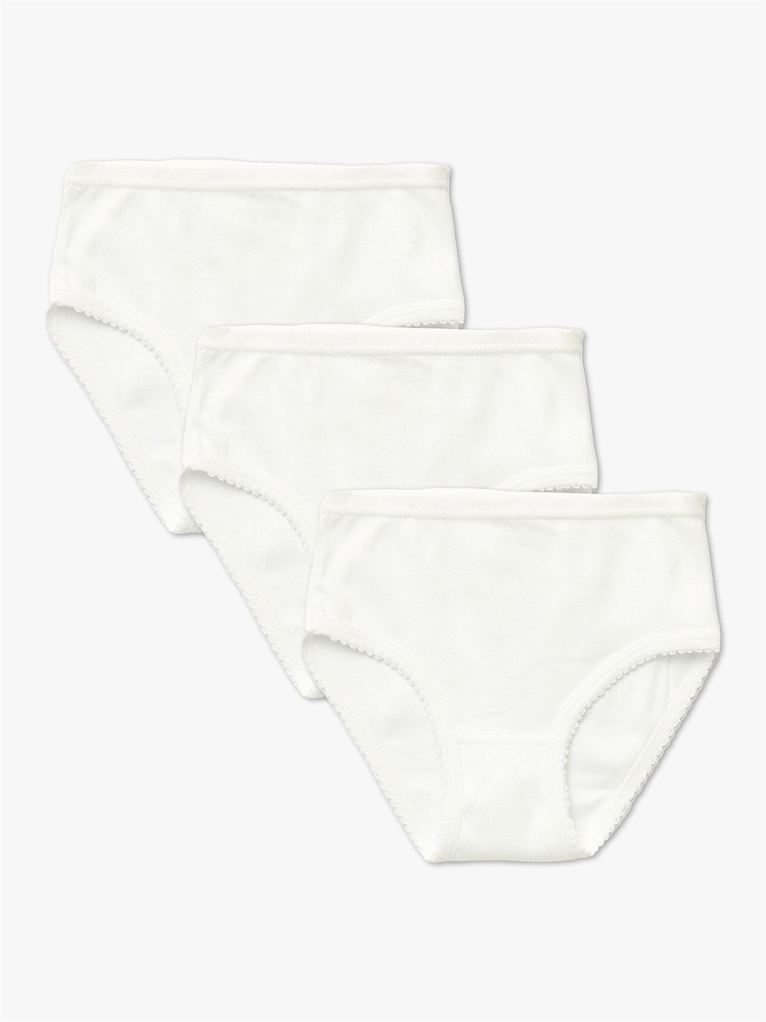 Natuline Kız Çocuk 3lü Ribana Kroşatalı Külot Beyaz 4501